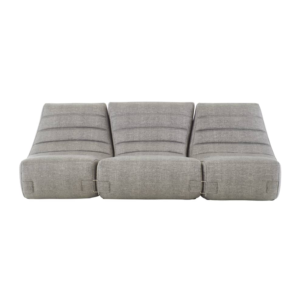Canapé de jardin 3 places Saparella tissu gris (1965) / 3 modules - L 222 cm - Cinna - Gris Flanelle (Tissu Chartres) - Mousse polyuréthane, Tissu Chartres Acrylique