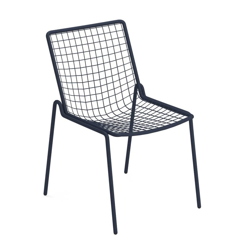 Chaise empilable Rio R50 métal bleu - Emu - Bleu foncé - Acier