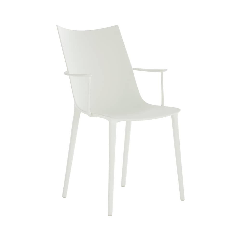 Chaise H.H.H plastique blanc / Soft touch - Recyclé - Kartell - Blanc mat (soft touch) - Technopolymère thermoplastique recyclé