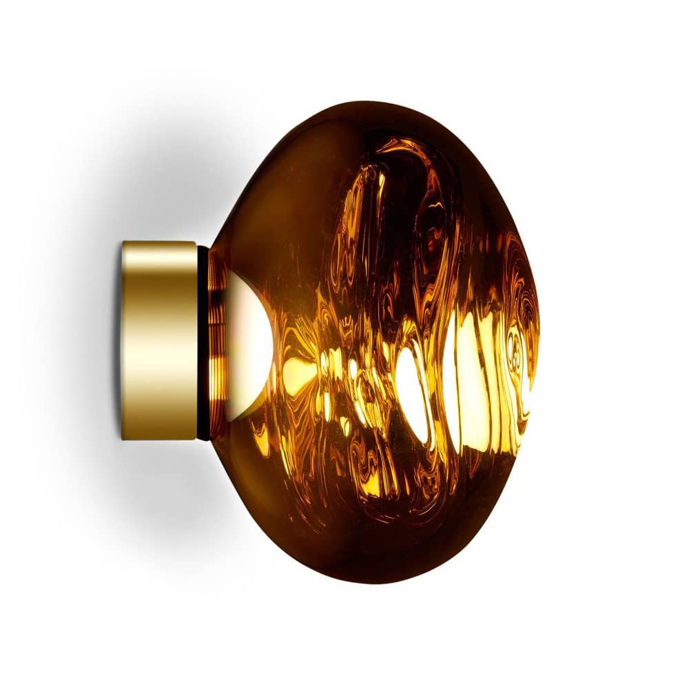 Applique Melt Surface Mini LED / Plafonnier - Ø 30 cm / Change de couleur - Tom Dixon - Or - Polycarbonate