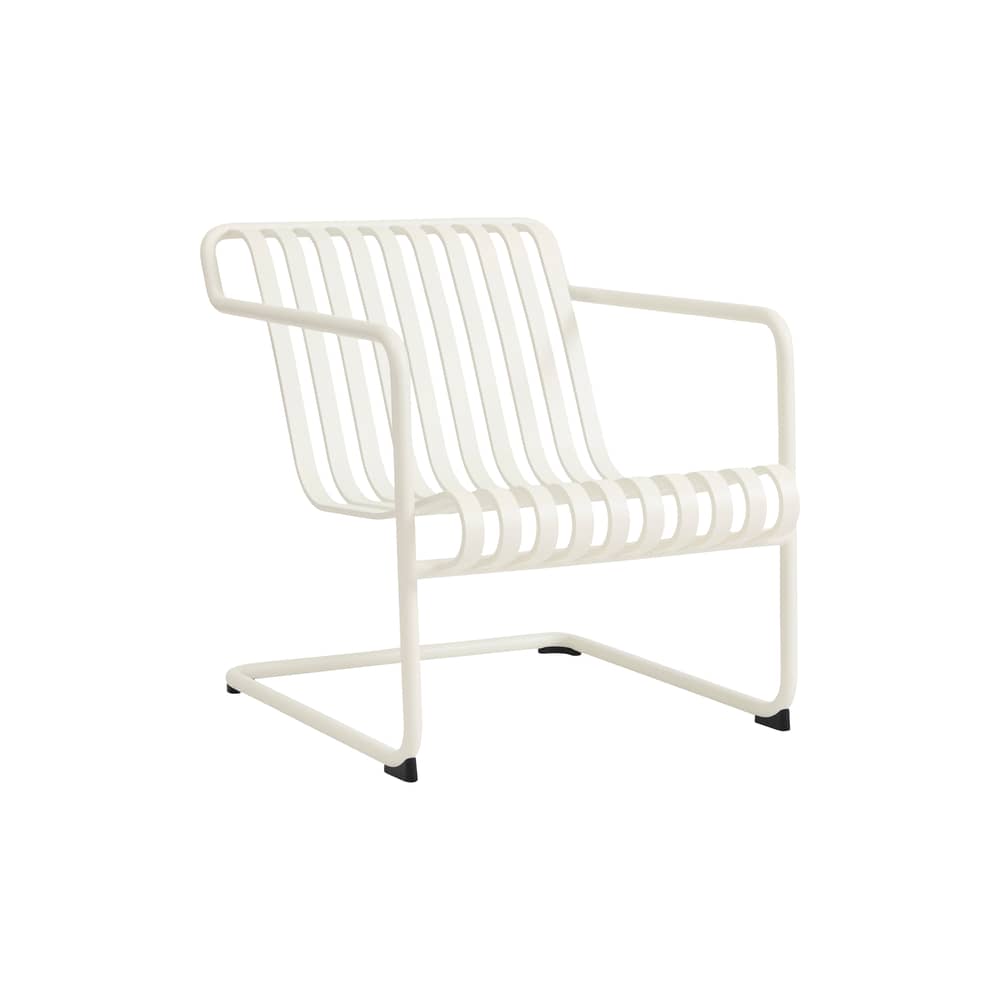 Poltrona bassa Palissade Cantilever Lounge metallo bianco - Hay - Bianco cremoso - Acciaio termolaccato