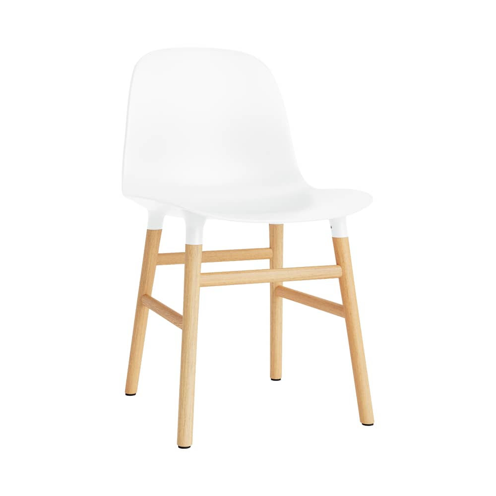 Stuhl Form plastikmaterial weiß / Stuhlbeine aus Eiche - Normann Copenhagen - Weiß / Eiche - Eiche, Polypropylen
