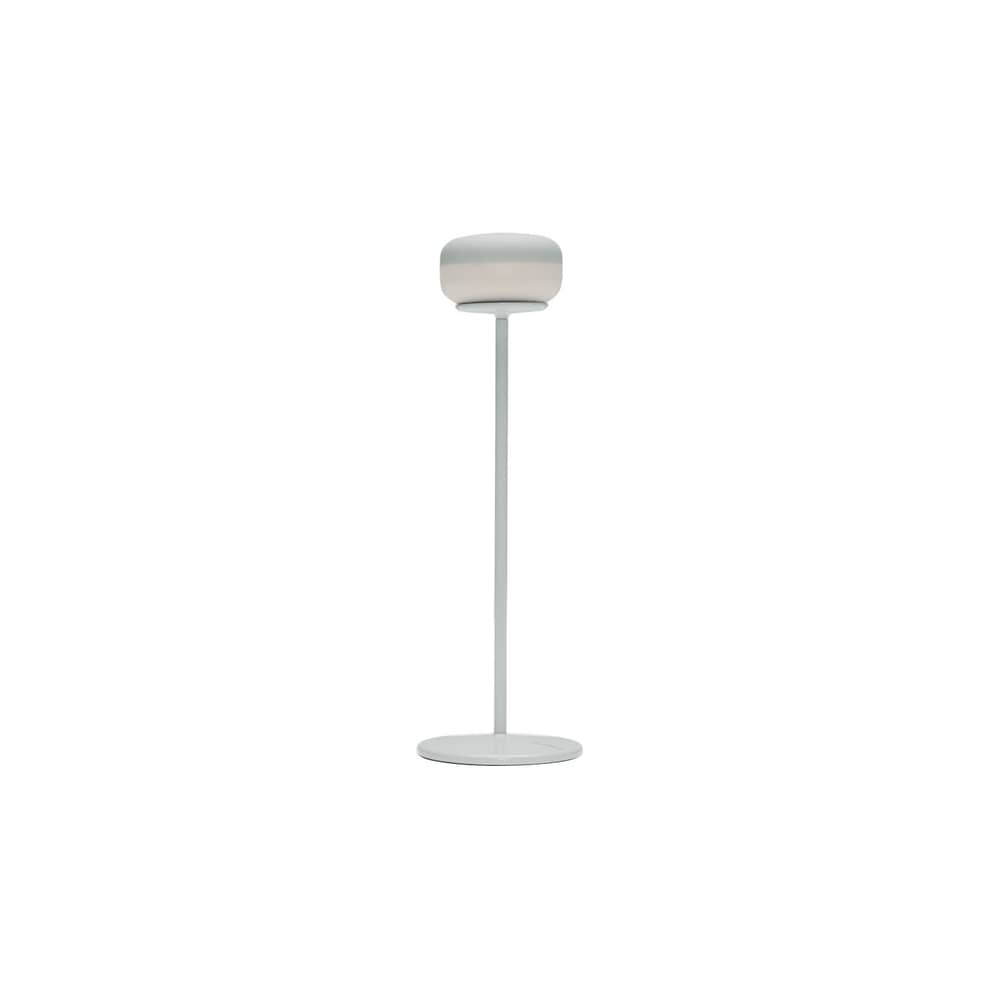 Cheerio LED Wireless rechargeable outdoor lamp metal grey / Ø 8 x H 26 cm - Fatboy - Light grey - ABS, Silicone, Stainless steel