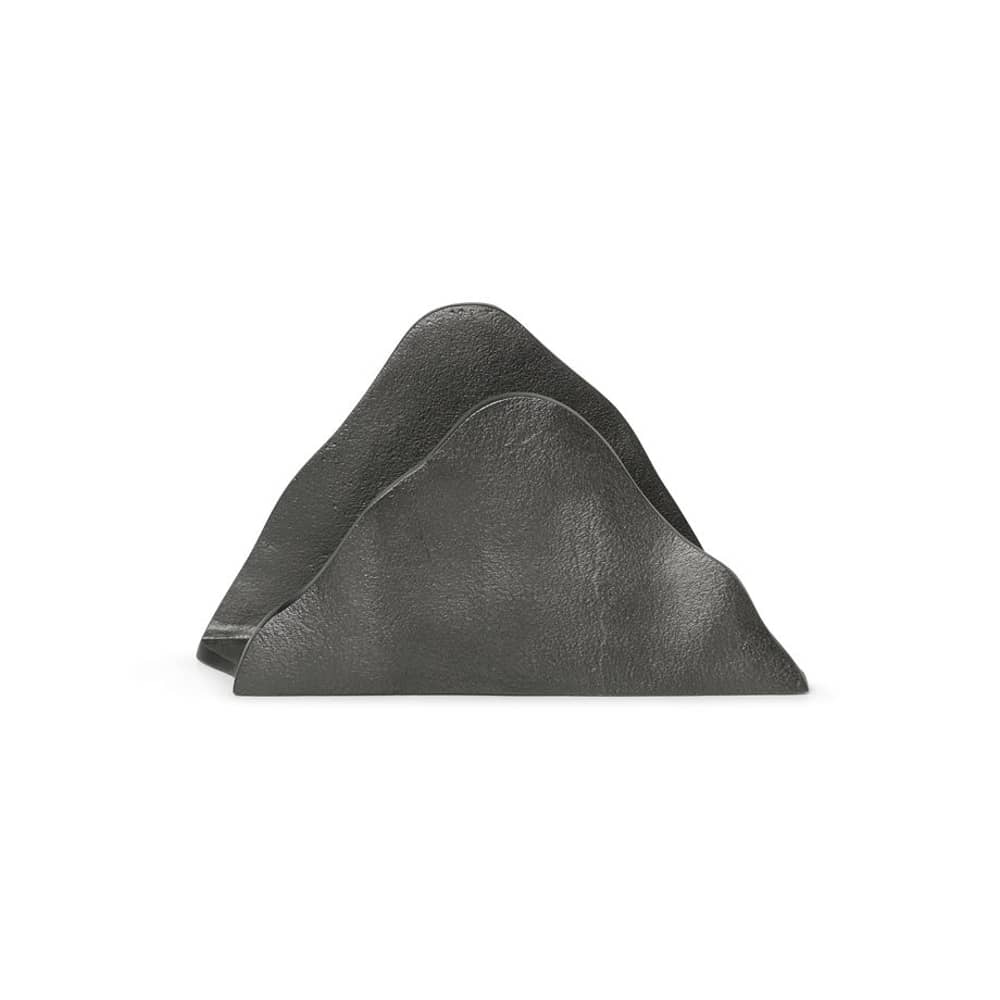 Yama Letter holder metal black / Recycled aluminium - L 16.5 x H 9.5 cm - Ferm Living - Black - Recycle aluminium