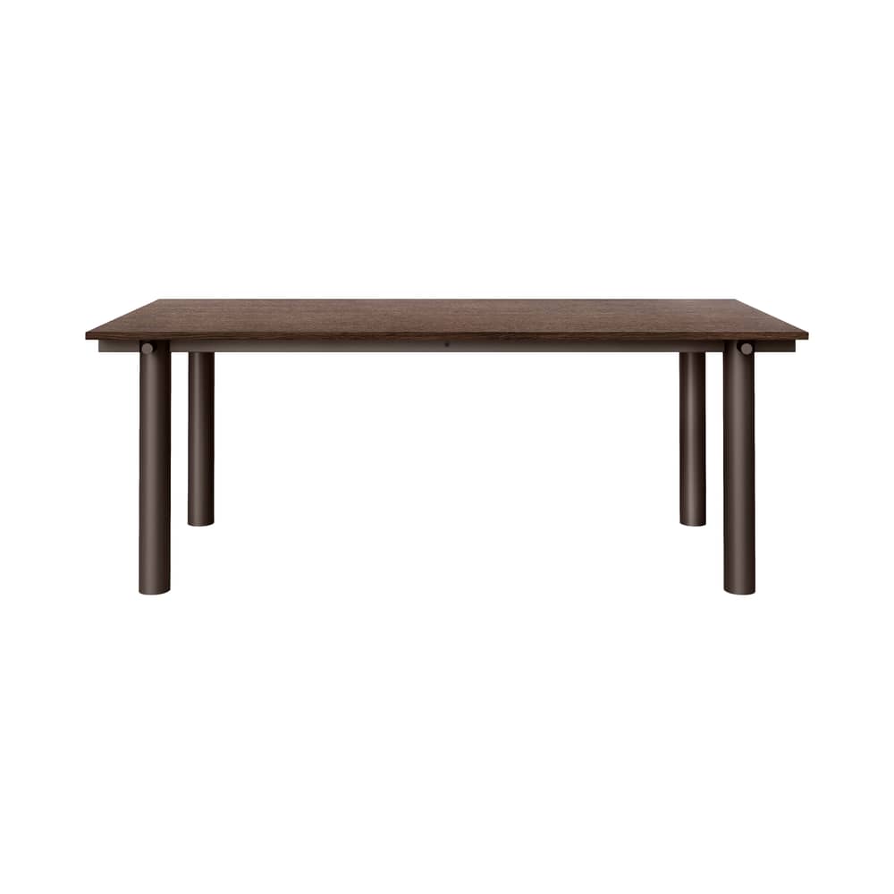 Atura Rectangular table wood brown / 200 x 90 cm - Ferm Living - Dark brown Oak / Chocolate Chocolate base, legs - Powder coated steel, Stained Oak Veneer