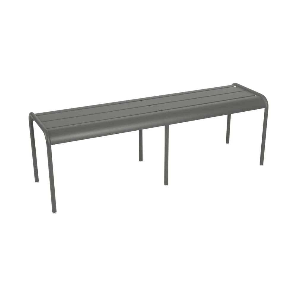 Luxembourg Bench metal green grey 3/4 seats - Fermob - Rosemary - Lacquered aluminium