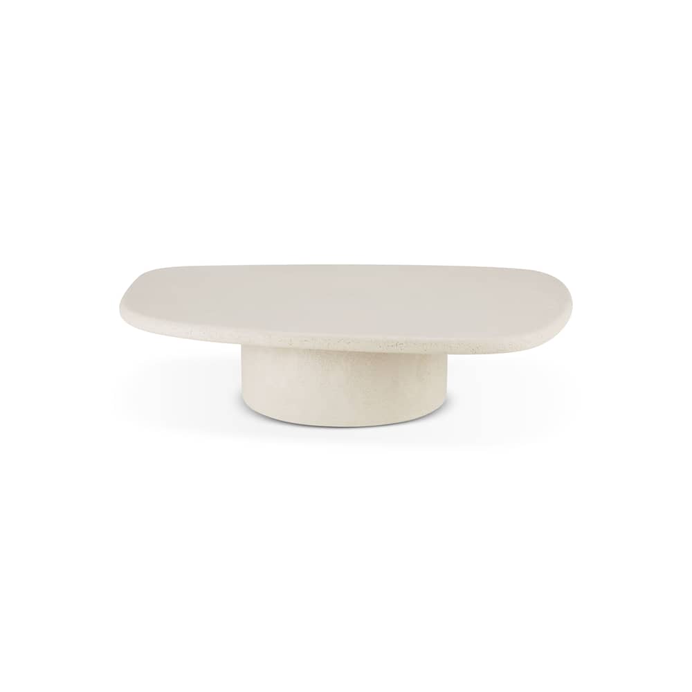 Elements Coffee table composite material white / 134 x 96 x H 30 cm - Microcement - Ethnicraft - Off white - Microcement