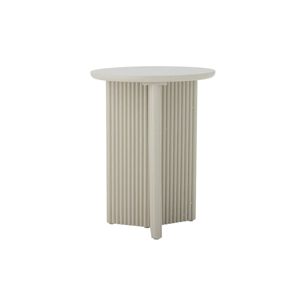 Edith End table wood white / Ø 40 x H 50 cm - Bloomingville - White - Lacquered pine