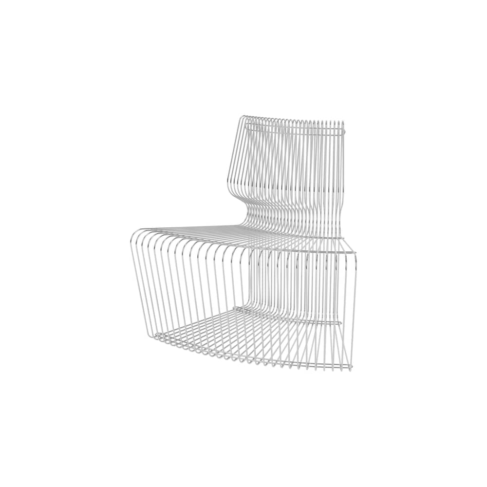 Fauteuil Pantonova Concave / Verner Panton, 1971 - MONTANA - Concave / Chromé - Fil d\'acier inoxydable poli