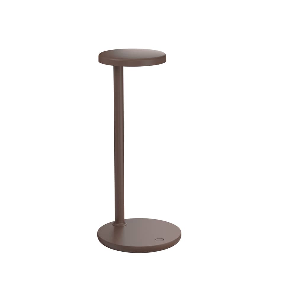 Lampe de table Oblique QI LED / prise USB-C et chargeur à induction - Flos - Marron mat - Aluminium moulé sous pression