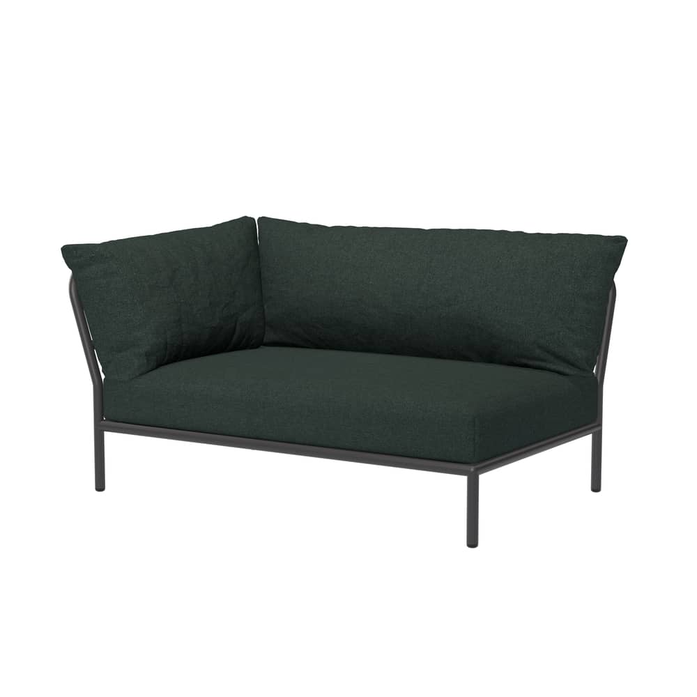 Canapé de jardin modulable Level 2 / Dossier extra moelleux - Angle gauche - L 139 x P 92,5 cm - Houe - Vert Alpin (tissu Heritage) - Acier thermolaqué, Mousse polyuréthane, Tissu Sunbrella Heritage