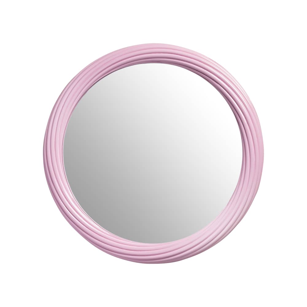 Miroir mural Churros rose / Ø 44.5 cm - & klevering - Rose - Résine, Verre