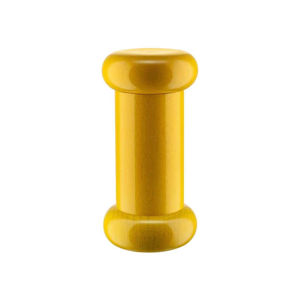 Moulin à épices Twergi / Alessi 100 Values Collection - Ettore Sottsass - H 15 cm - Alessi - Jaune - Céramique, Hêtre massif tourné certifié FSC