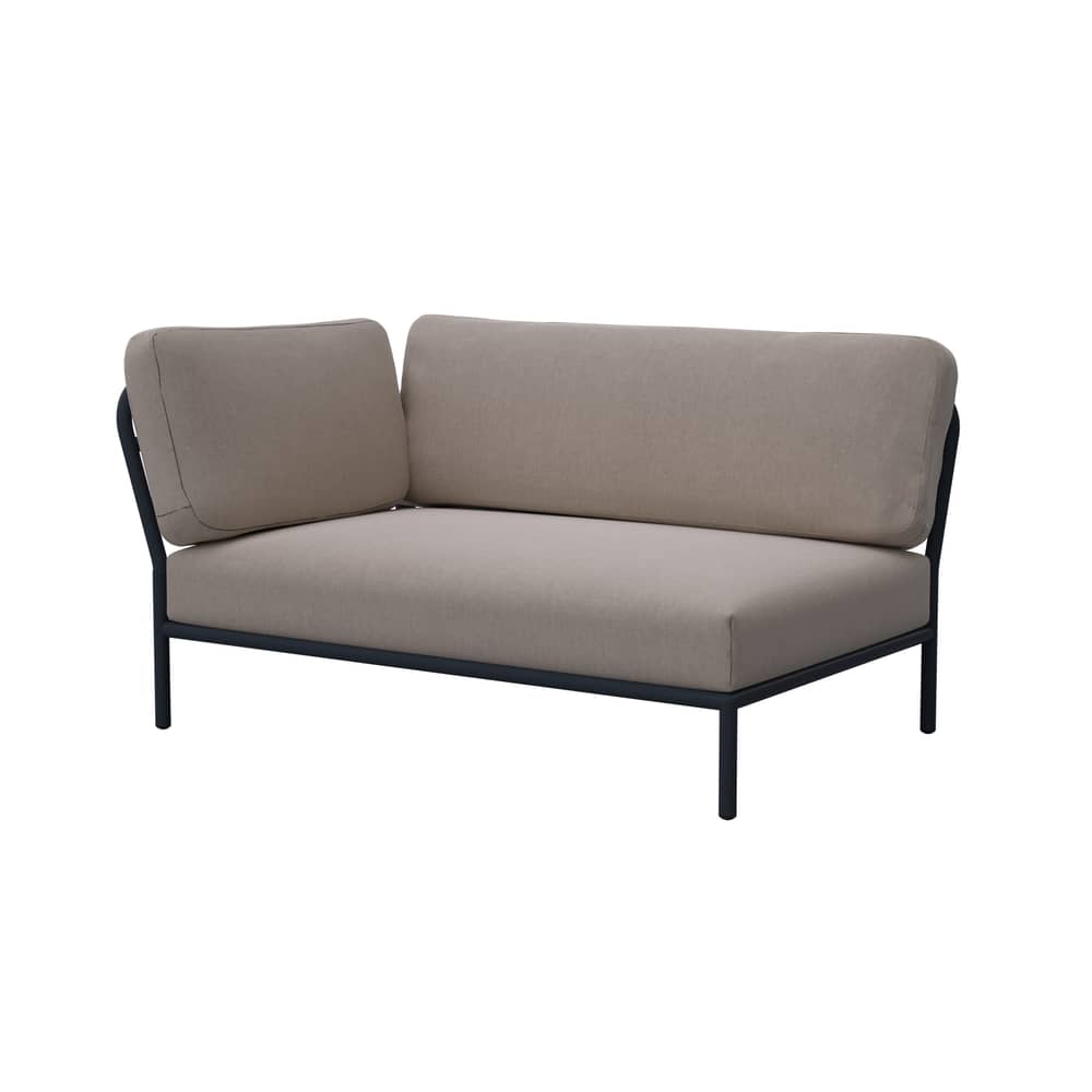 Canapé de jardin modulable Level tissu beige / Angle gauche - L 139 x P 92,5 cm - Houe - Beige Ash (Tissu Heritage) - Acier thermolaqué, Mousse polyuréthane, Tissu Sunbrella Heritage