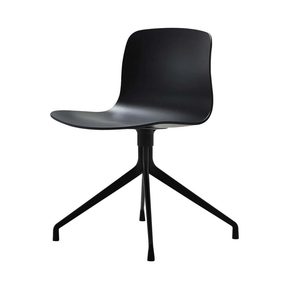 Chaise pivotante About a chair plastique noir - Hay - Noir / Pied noir - Fonte d\'aluminium laquée, Polypropylène