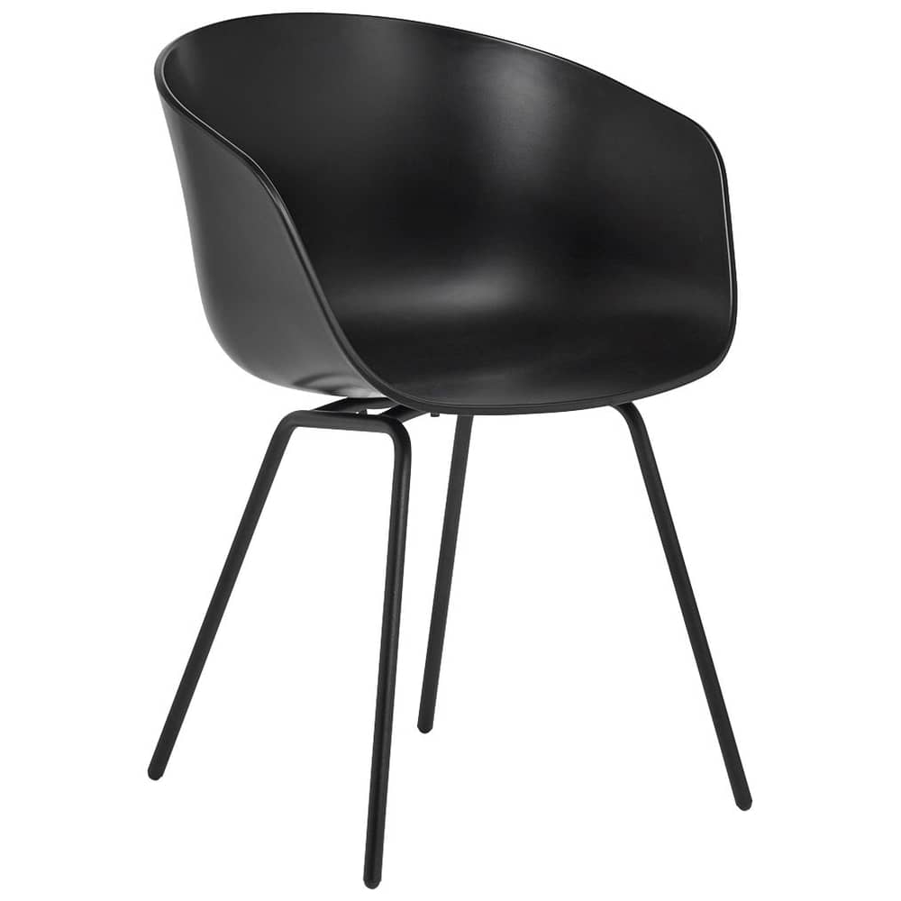 Poltrona  About a chair AAC26 materiale plastico nero / Riciclato - Hay - Nero/Gambe nere - Acciaio laccato, Polipropilene riciclato