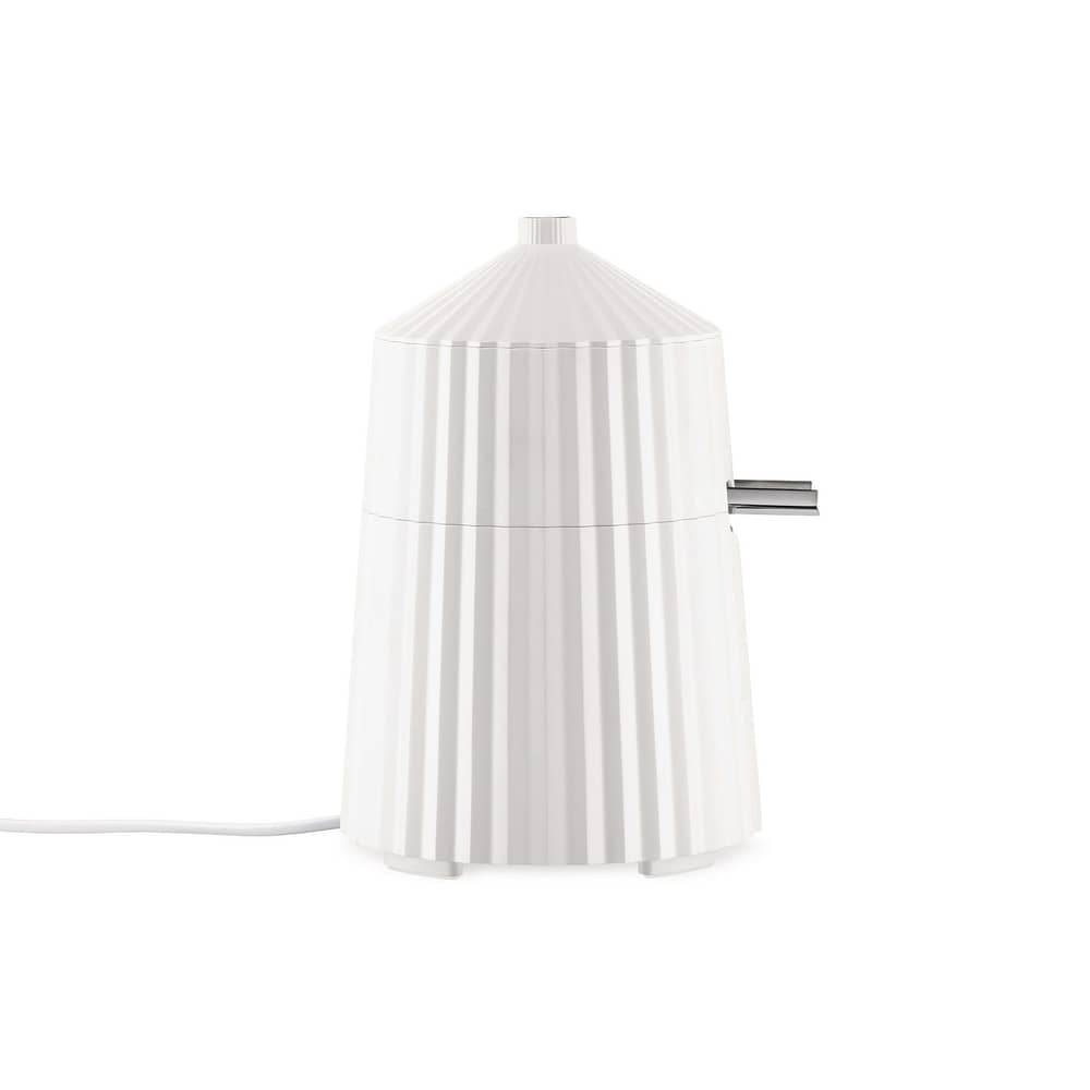Presse-agrumes électrique Plissé blanc - Alessi - Blanc - Acier inoxydable, Résine thermoplastique