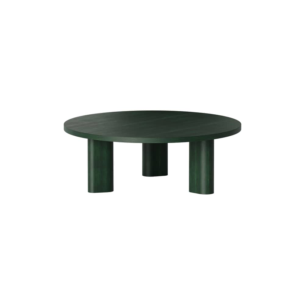 Tavolino Galta Forte legno verde / Ø 100 x H 36 cm - KANN DESIGN - Rovere verde - Impiallacciatura rovere tinto, Massello di quercia colorato