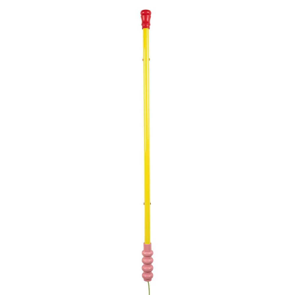Applique con presa Superlinea LED vetro giallo / L 134,5 cm - Seletti - Giallo/Punte rosse e rosa - Legno, Plastica, Vetro