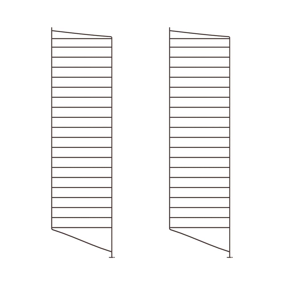 Lot de 2 montants de sol / 115 x P 30 cm - String Furniture - Marron foncé - Acier laqué