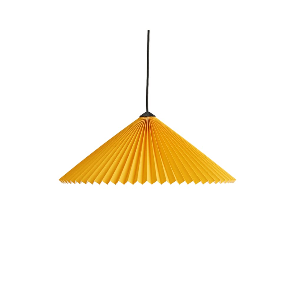 Pendelleuchte Matin textil gelb / Ø 50 cm - Hay - Gelb - Plissierte, beschichtete Baumwolle