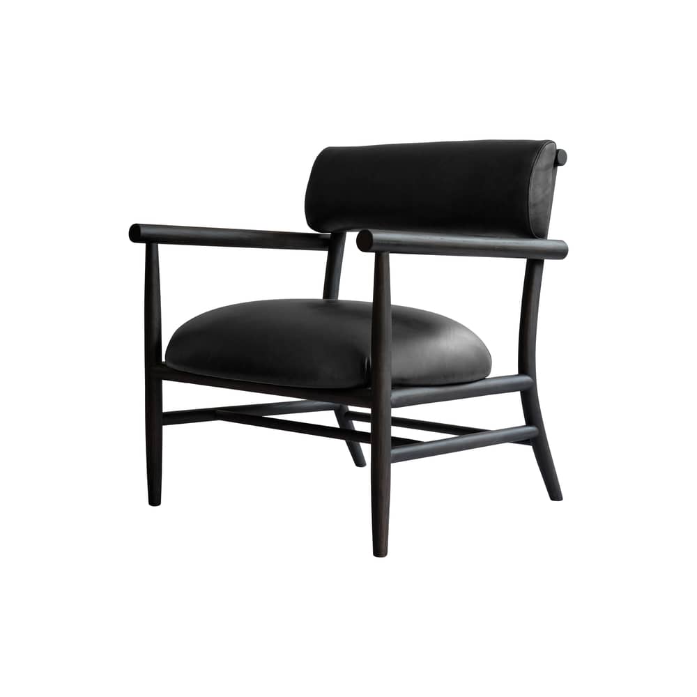 Poltrona lounge Nama pelle legno nero - 101 COPENHAGEN - Nero (pelle anilina) / Quercia nera - Espanso, Pelle anilina, Rovere massello