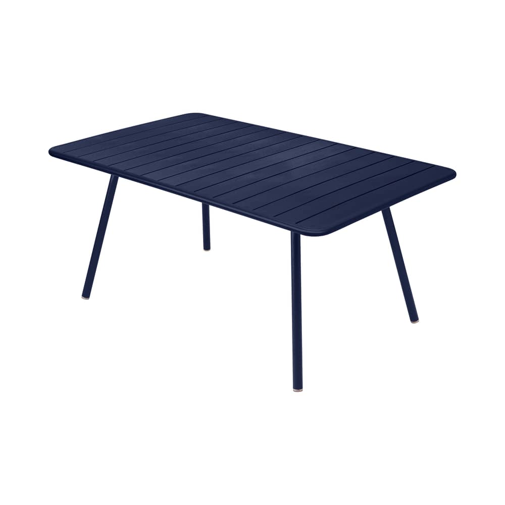 Luxembourg Rectangular table metal blue / 165 x 100 cm - 6 to 8 people - Fermob - Ocean Blue - Lacquered aluminium