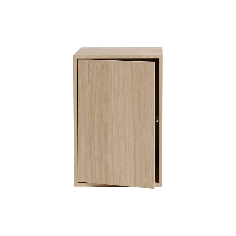 Regal Stacked holz natur / Breite 43 x 65 cm – Mit Tür - Muuto - Eiche - mitteldichte bemalte Holzfaserplatte