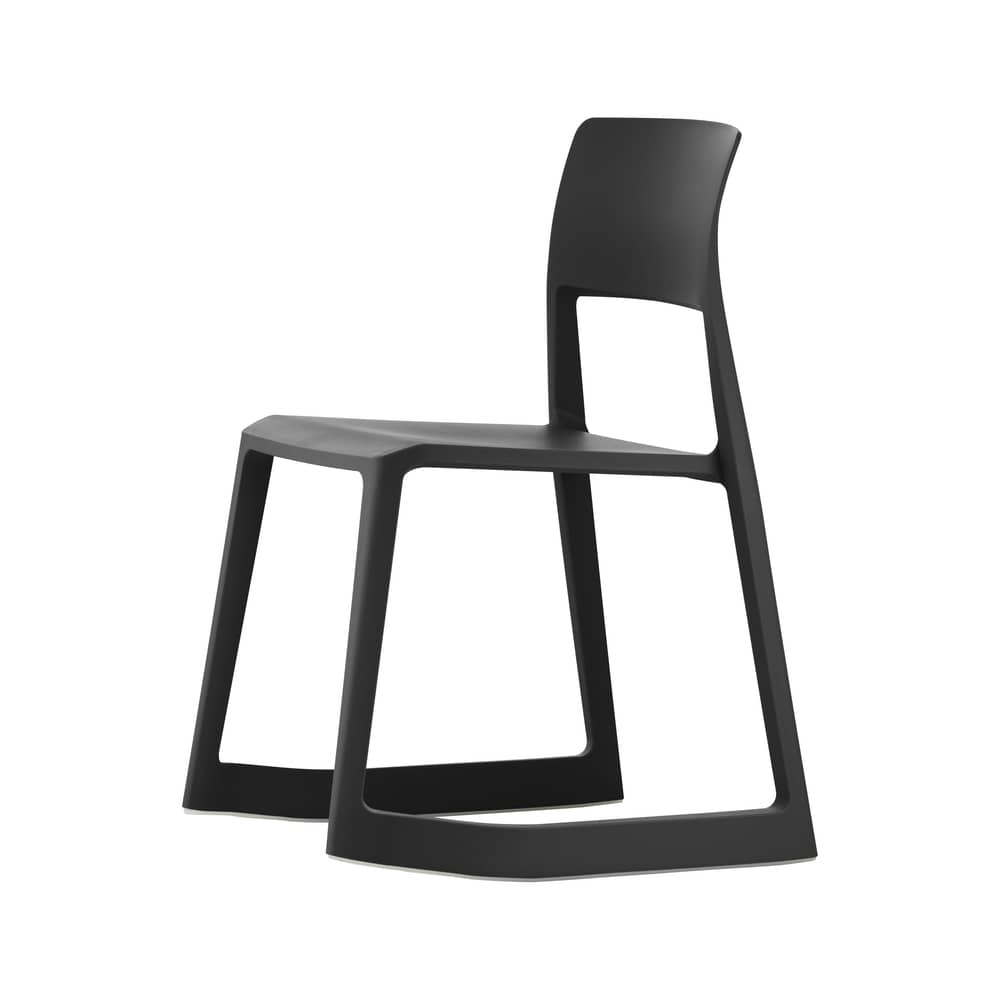 Sedia impilabile Tip Ton RE materiale plastico nero / Riciclato - Inclinabile ed ergonomico - Vitra - Nero - Polipropilene riciclato