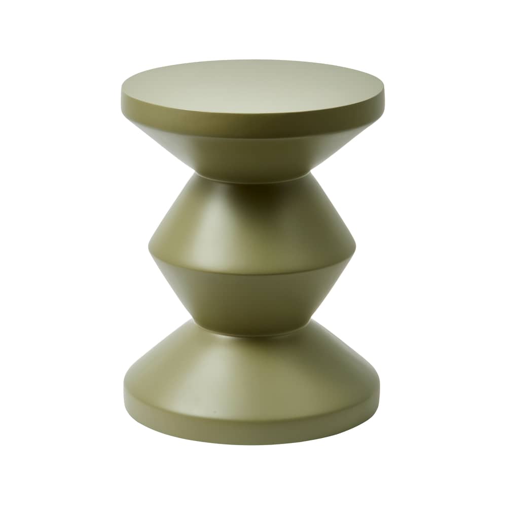 Tabouret Zig Zag OUTDOOR vert - Pols Potten - Vert olive mat - Fibre de verre