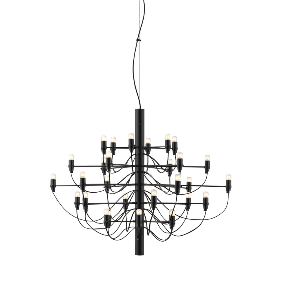 Sospensione 2097 metallo nero / 30 lampadine smerigliate INCLUSE - Ø 88 cm - Flos - Nero - Ferro