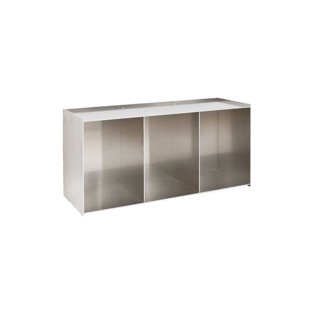 Meuble de rangement Rivet Case métal / L 98,3 x H 48,1 x P 33,8 cm - Martelé à la main / Seconde vie - Frama  - Aluminium brut - Aluminium brut