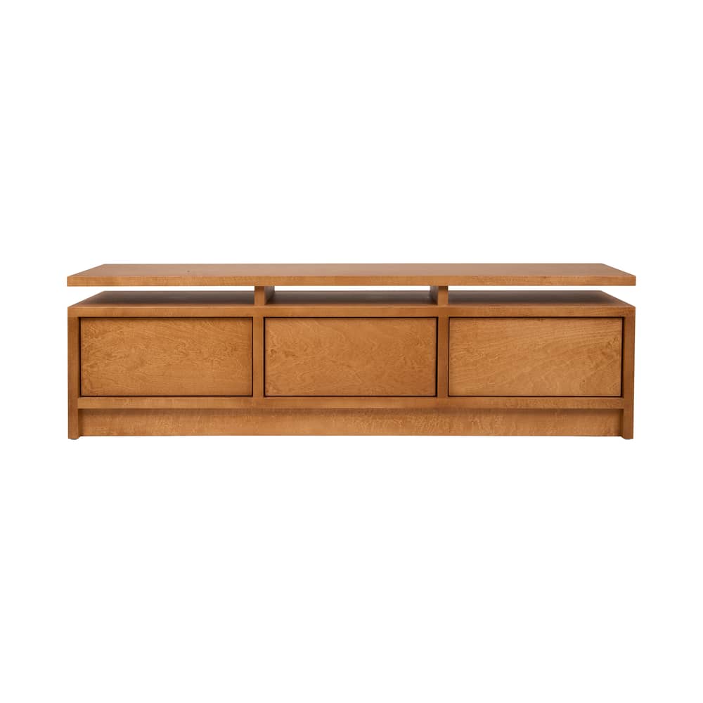 Console basse Ratio bois naturel / Meuble TV - L 140 x H 40 cm - Frama  - Bouleau brun chaud - Bouleau massif, Contreplaqué de bouleau, MDF