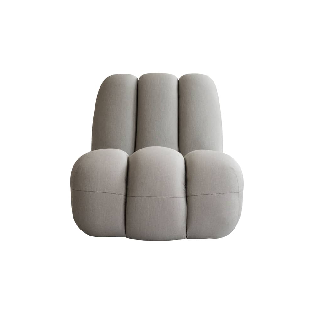 Fauteuil rembourré Toe tissu beige - 101 COPENHAGEN - Taupe (tissu Pallazo 163) - Bois, Mousse, Tissu