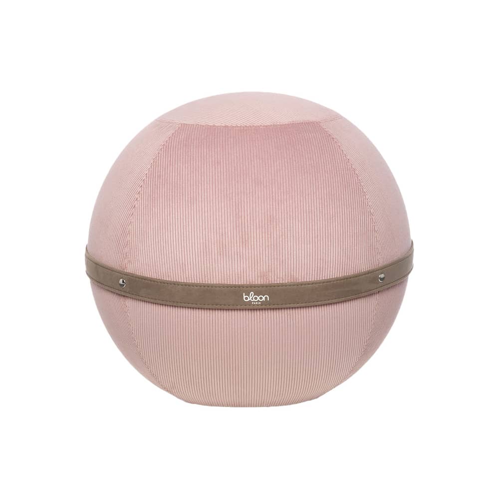 Pouf Côtelé Regular rose / Ergonomique - Ø 55 cm / Velours côtelé - BLOON PARIS - Pétale - PVC, Velours côtelé