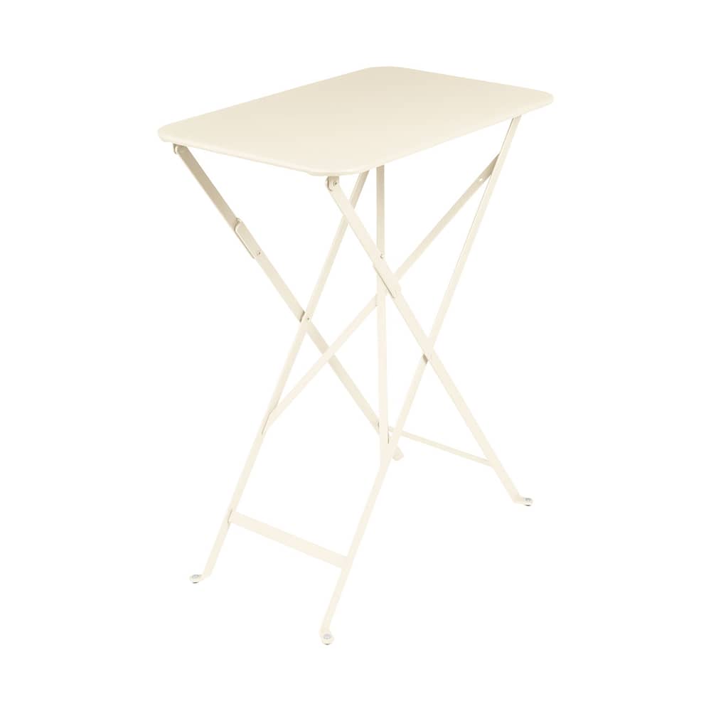 Table pliante Bistro métal beige / 57 x 37 cm - 2 personnes - Fermob - Beige latte - Acier laqué