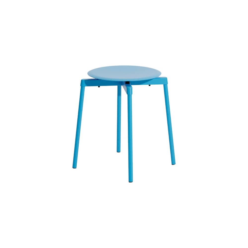 Tabouret empilable Fromme métal bleu / Aluminium - Petite Friture - Bleu ciel - Aluminium