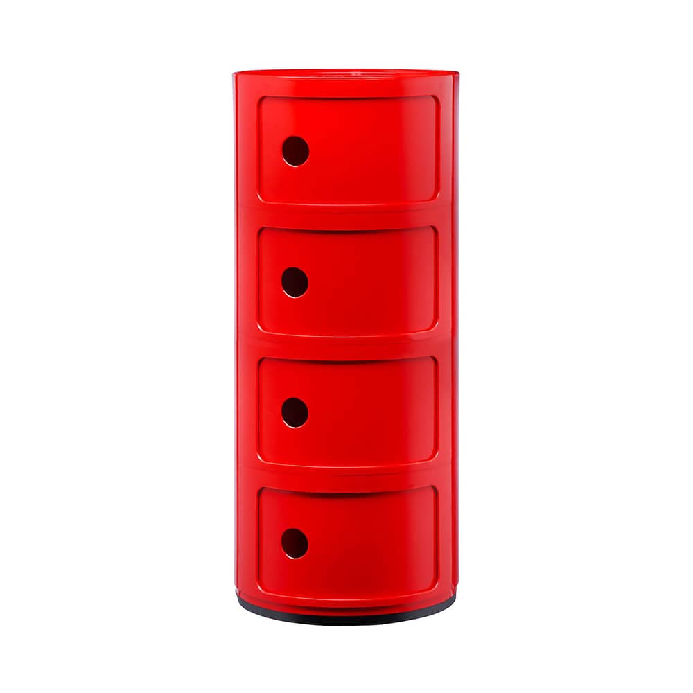 Ablage Componibili plastikmaterial rot / 4 Fächer - H 77 cm - Kartell - Rot - ABS