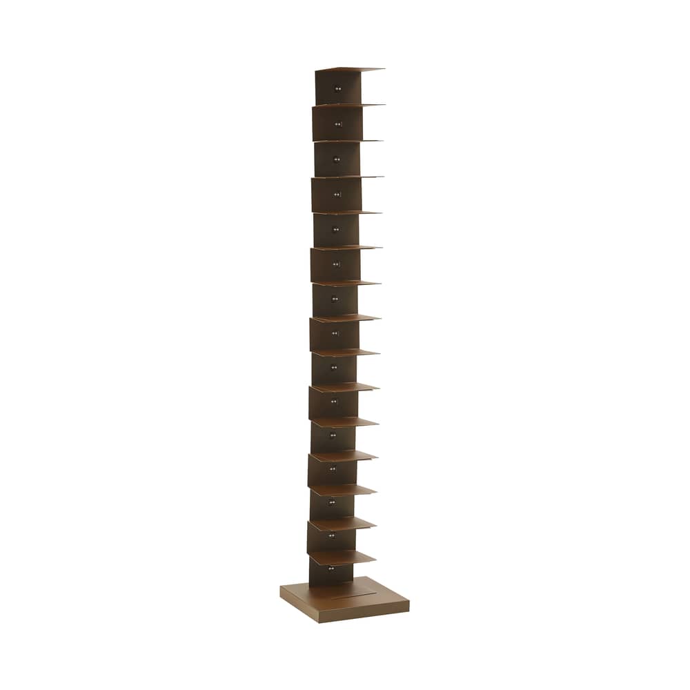 Bücherregal Ptolomeo Art XL metall braun / 1 Seite - H 215 x B 40 cm - Opinion Ciatti - Cortenbraun - Stahl, Corteneffekt