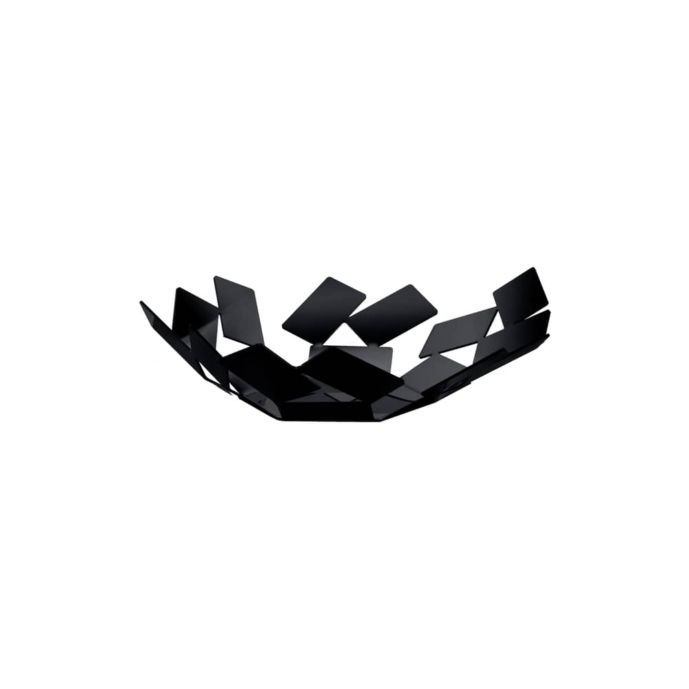 Corbeille La Stanza dello Scirocco métal noir / Ø 24 x H 6 cm - Mario Trimarchi, 2009 - Alessi - Noir - Acier inoxydable