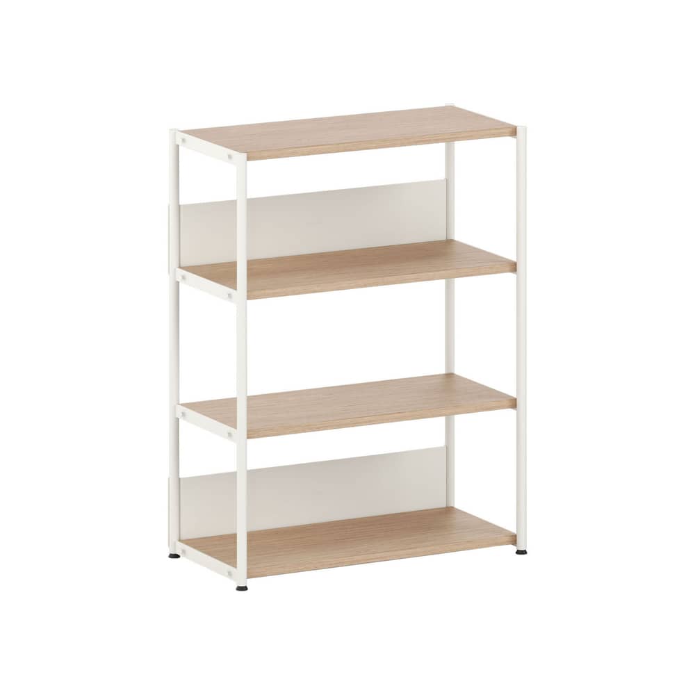 Étagère UNIT 3 métal blanc / H 110 x L 84 cm - TIPTOE - Blanc crème / Chêne - Acier thermolaqué, Bois éco-certifié