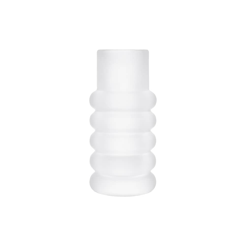 Vase Press Stem verre blanc - Tom Dixon - Givré - Verre pressé