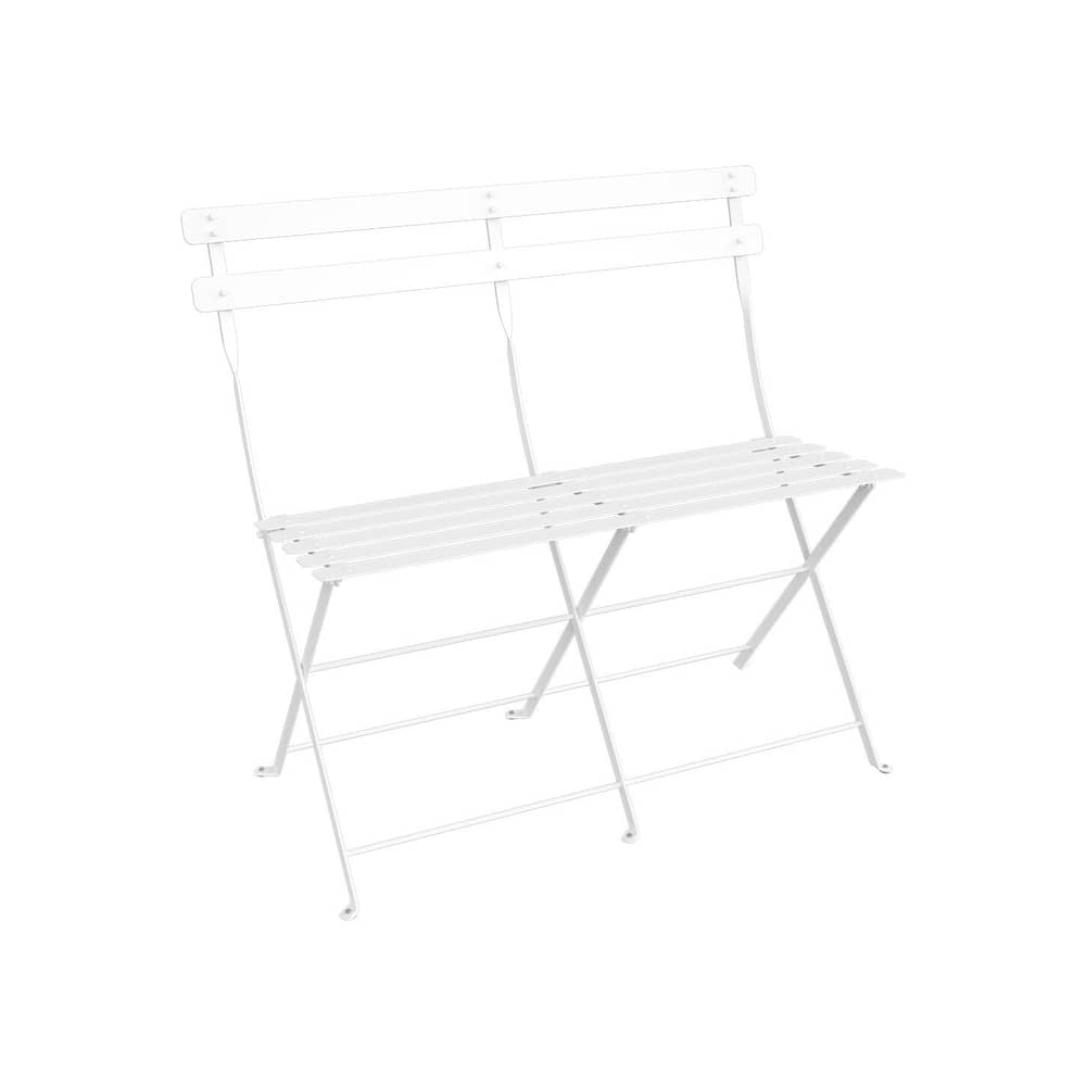 Banquette extérieure Bistro metall weiß / Klappbar - 2-Sitzer / L 88 cm - Fermob - Baumwollweiß - Stahl