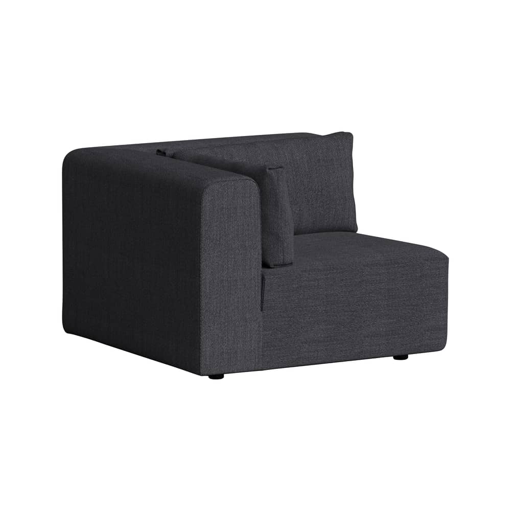 Fauteuil Bridge tissu gris / Module d\'angle droite-gauche pour canapé modulable - TIPTOE - Gris ardoise - Bois, Mousse, Tissu en laine