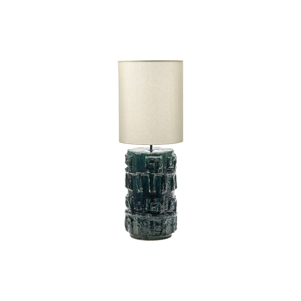 Lampadaire Look at me 02 céramique vert / H 100 cm - Serax - Bleu-vert - Coton, Grès émaillé
