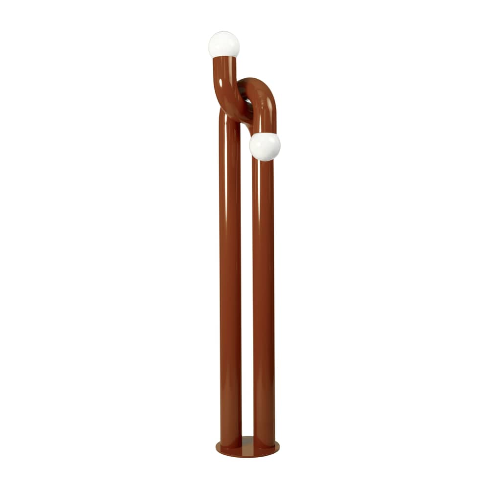 Lampadaire Modulation métal marron / H 185 cm - Axel Chay - Marron - Acier laqué, Verre