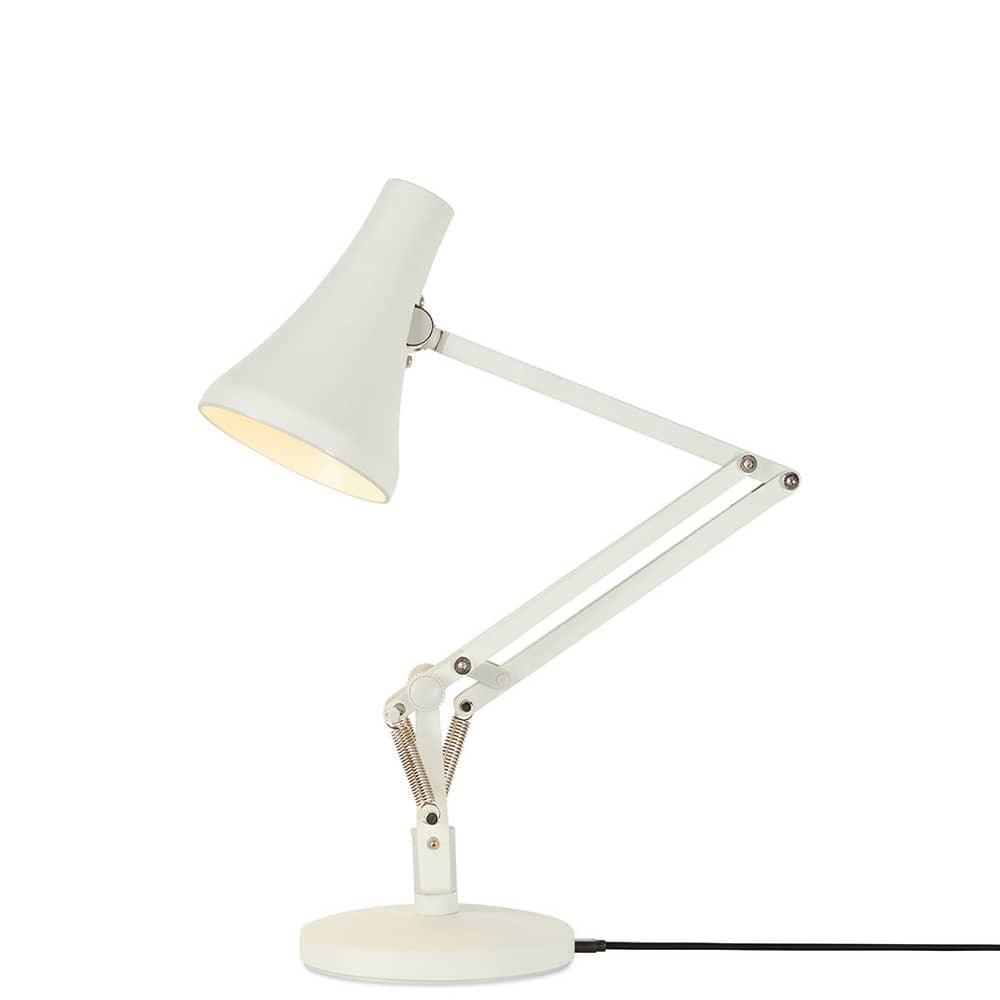 Lampe de table 90 Mini Mini LED / LED - Branchement secteur ou USB - Anglepoise - Blanc Jasmin - Acier, Aluminium, Fonte