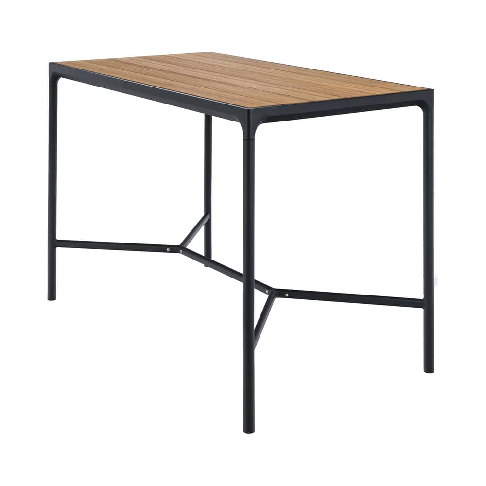 Table haute Four     / L 160 x H 111 cm - Houe - Bambou / Piètement noir - Aluminium, Bambou