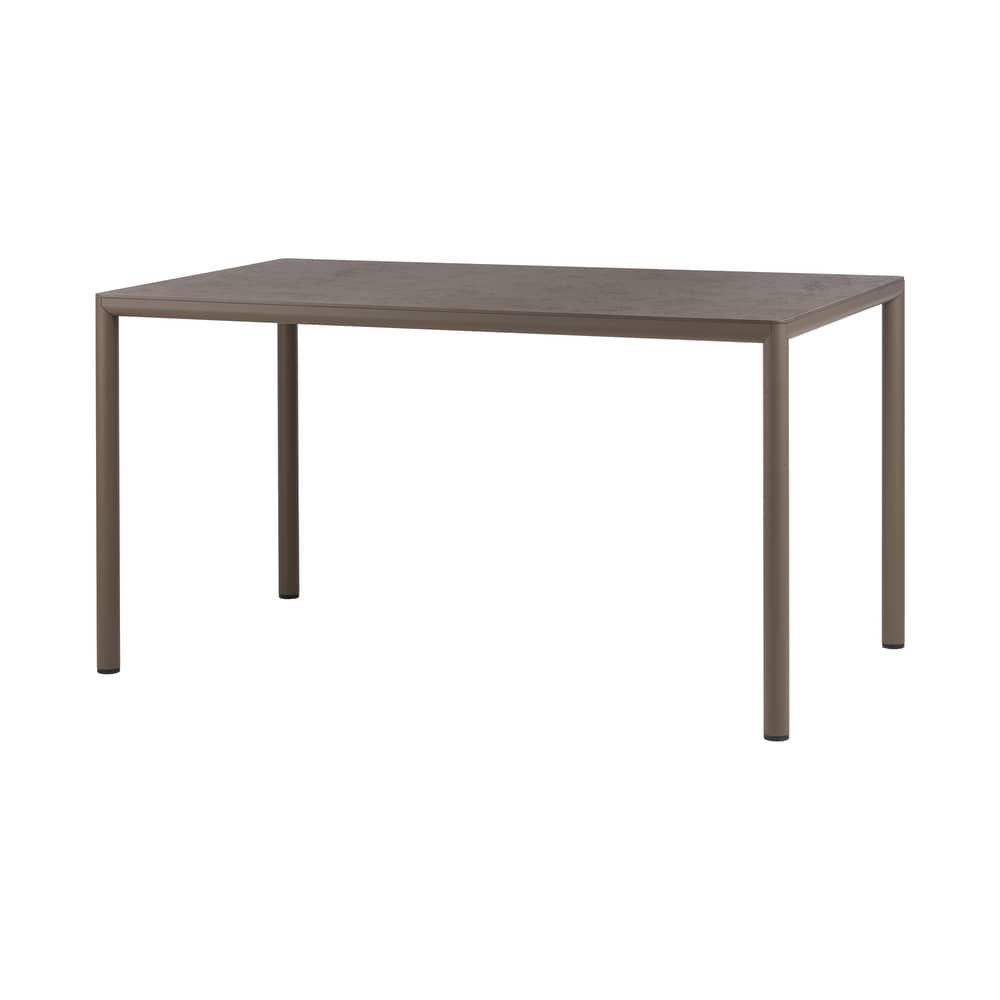 Table rectangulaire Piave marron / 140 x 80 cm - Stratifié texturé - NARDI - Tabac - Aluminium, Stratifié HPL