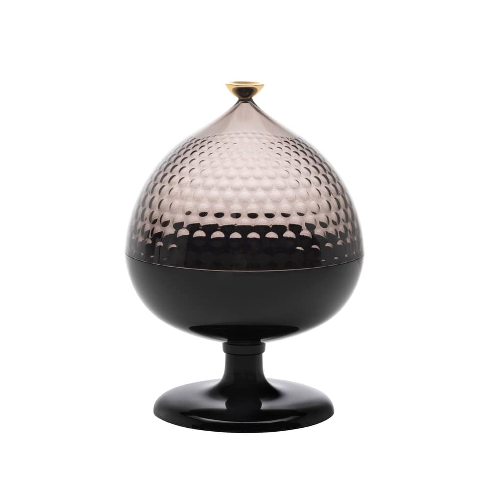 Centre de table Pumo plastique noir / Ø 21 x H 29 cm - Kartell - Noir / Fumé - Technopolymère